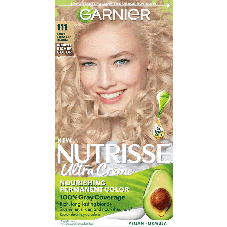 Extra Light Ash Blonde Hair Color Nutrisse Ultra Creme Nourishing Permanent Color - Garnier